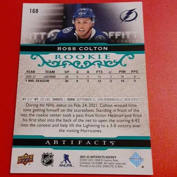Ross Colton Lightning Parallel Rookie Card - Picture 2 of 4